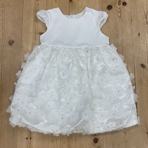 Pure White Little Girl Fancy Dress- Wedding, Flower Girl, Party Approx. 2T 3T